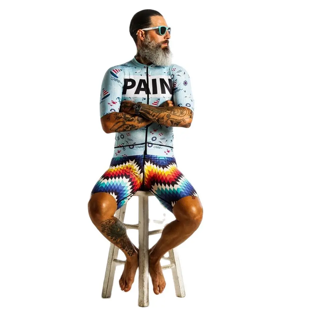 

2021 Love The Pain Mens Pro Team Little Monkey Bike Skinsuit Triathlon Breathable Quick Dry Bib Shorts Suit Ropa Ciclismo Hombre