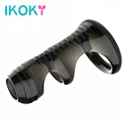 IKOKY мужское кольцо для пениса, секс-игрушки для мужчин, многоразовый презерватив, рукав для пениса, Мужская мастурбация, TPE кольцо на пенис