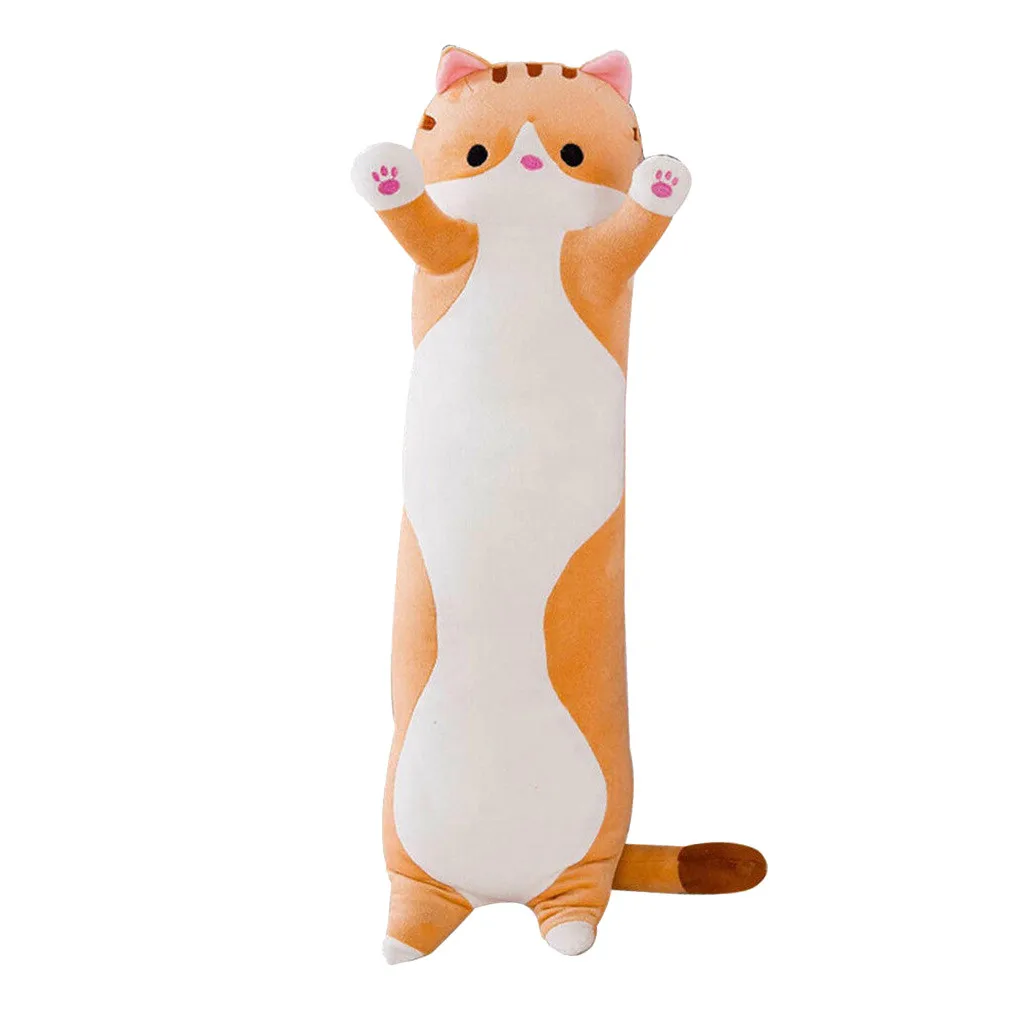 Long Cotton Cute Cat Doll Plush Toy Soft Stuffed Sleeping Pillow 50CM Comfort | Pillows