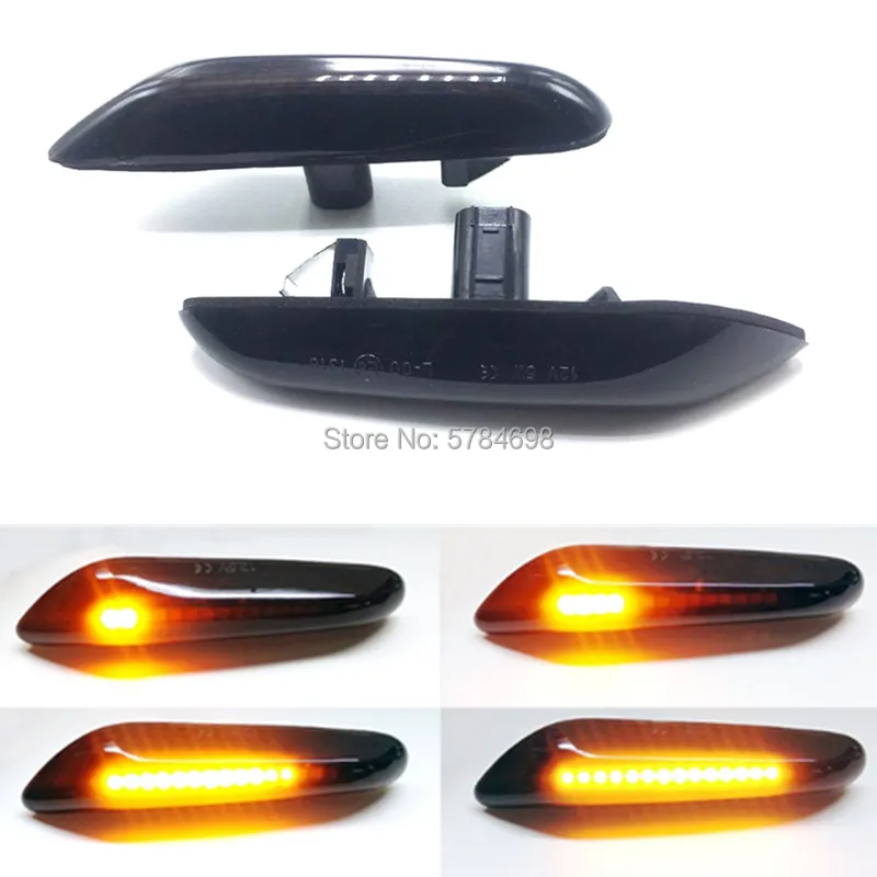 

2PCS LED Dynamic Turn Signal Lights Turn Indicator Blinker Lamp Side Marker For BMW 1 3 5 series x1 x3 E60 E61 E90 E91 E81 E83