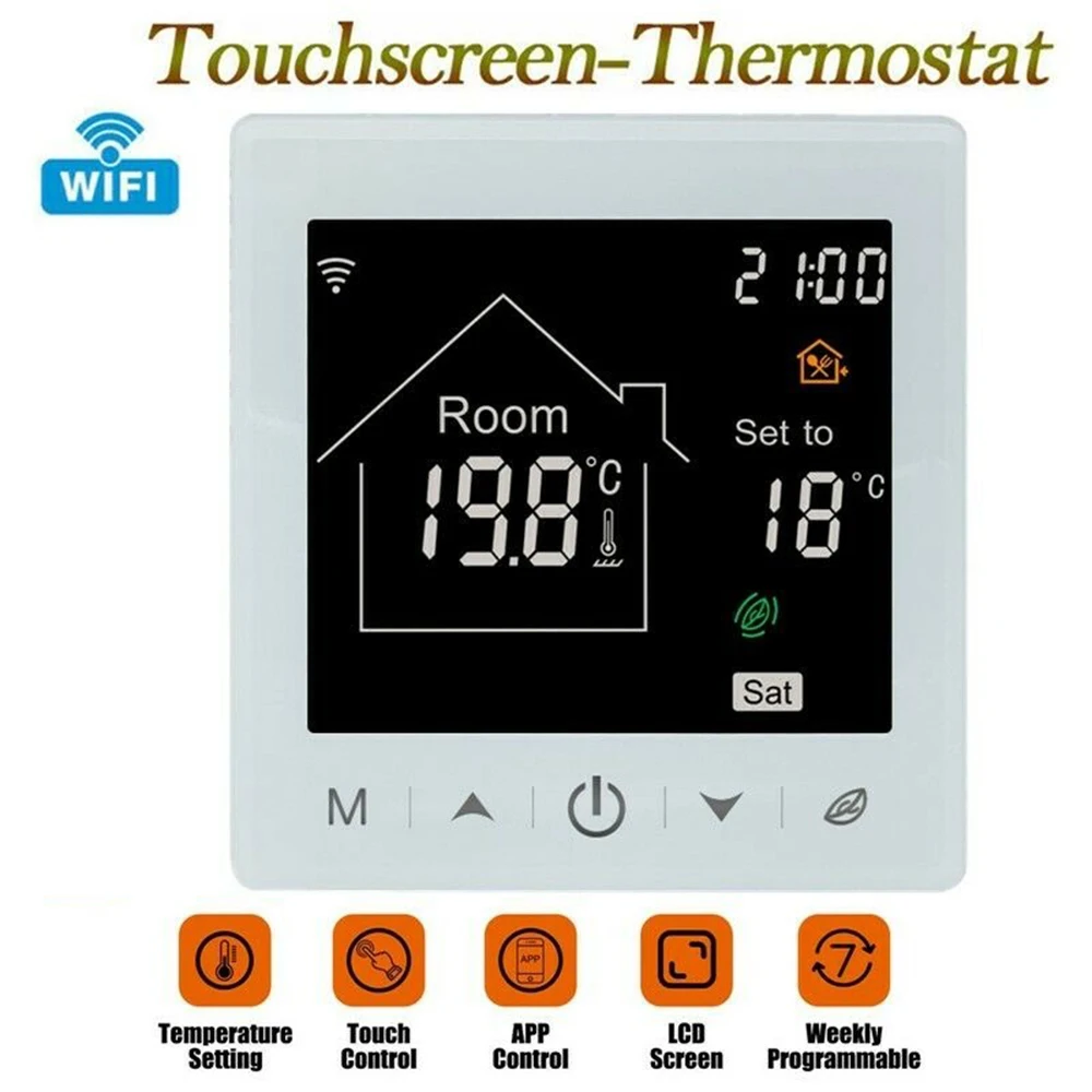 

Smart Wifi Heating Thermostat LCD Programmable Thermostat For Home Underfloor Heat App Alexa Control Electric Floor Heating Wate