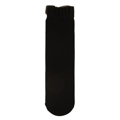 black Новые кружевные гофрированные однотонные женские носки Модные Осенние эластичные цветные носки в Вертикальную Полоску удобные ворсовые Носки - Цвет: black