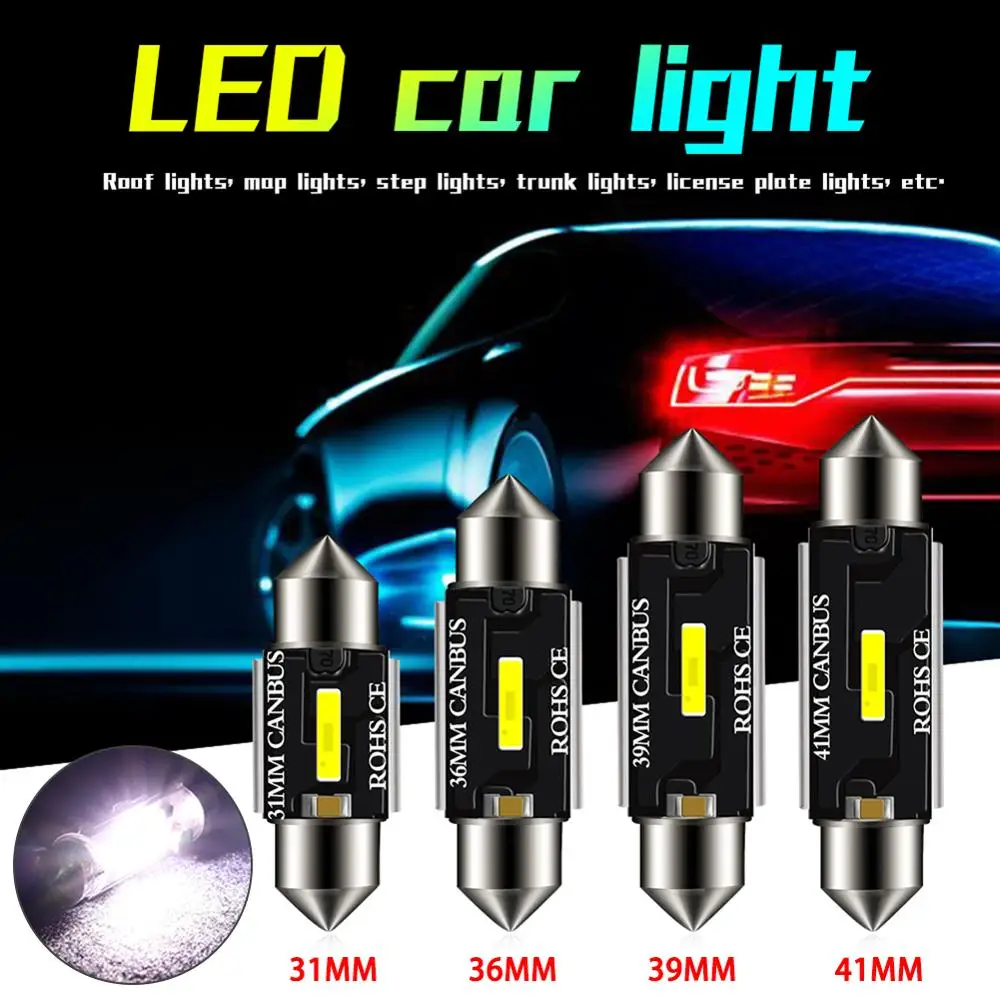 

2 шт., светодиодные лампы 12 В/24 В, 31/36/39/41 мм