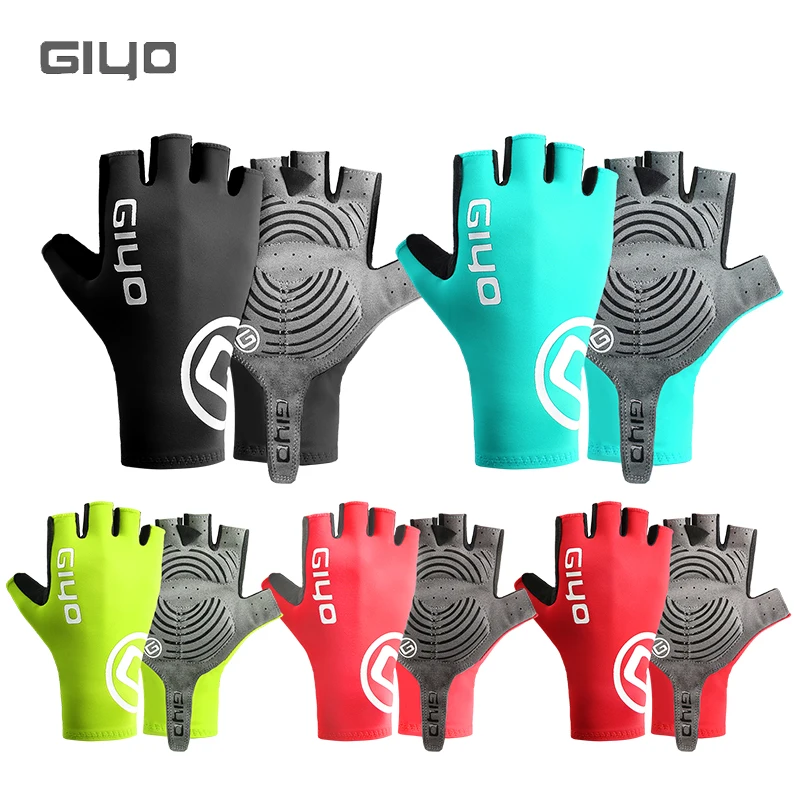 

Giyo Short Cycling Gloves Fingerless Gloves Anti-slip Bicycle Lycra Fabric Half Finger Mitten for Mtb Road Bike Sports Racing