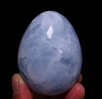 327 Natural Blue Crystal Egg Sphere Ball Healing | Statues & Sculptures