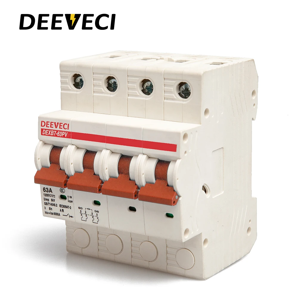 4P DC солнечная энергия фотогальванический PV выключатель 6A 10A 16A 20A 25A 32A 40A 50A 63A