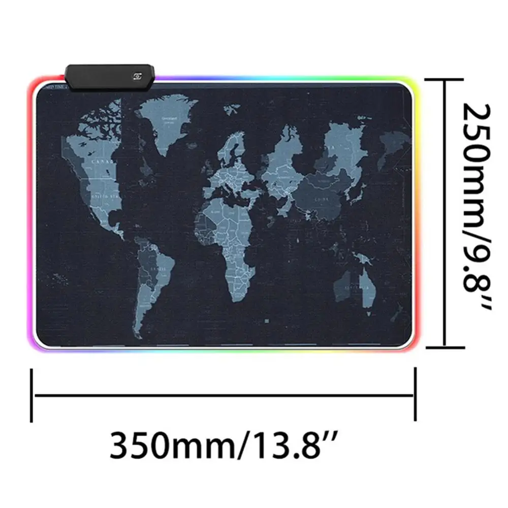 350x250x4mm Игровая мышка со светодиодной подсветкой RGB геймер большой коврик для мыши светодиодный USB клавиатура красочный настольный коврик для мыши Коврик для ПК ноутбука Настольный - Цвет: 350x250x4mm