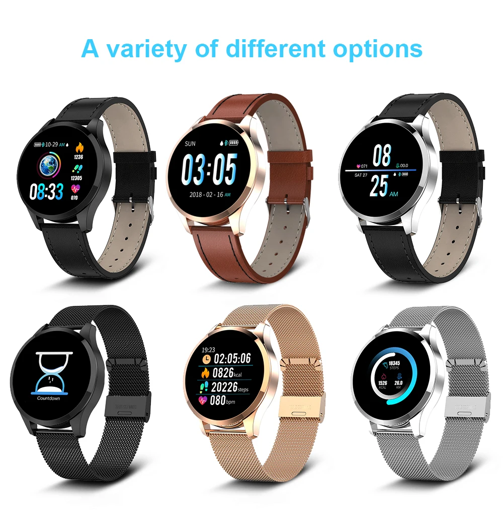 

Q9 Smartwatch Men IP68 Waterproof Sport Smart Fitness Track Watch Wristband Reminder Heart Rate Monitor Tracker For Android IOS