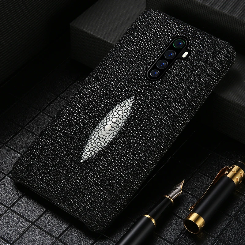 

Genuine Pearl Gourami Leather Phone Case for Realme 7 Pro XT C3 X7 X50 X2 5 6 8 Pro GT Neo For OPPO Reno 5 4 Z 2 Find X2 X3 Pro