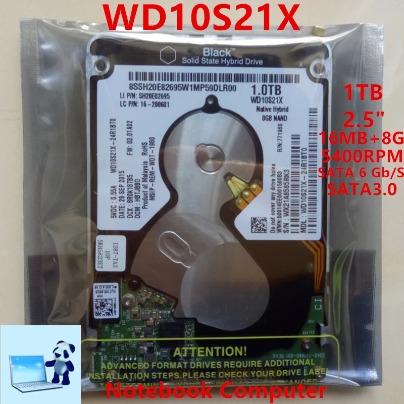 Новый SSHD для WD Brand 1 ТБ 2 5 &quotSATA 6 ГБ/сек. 16MB + 8G 5400RPM внутреннего жесткого диска