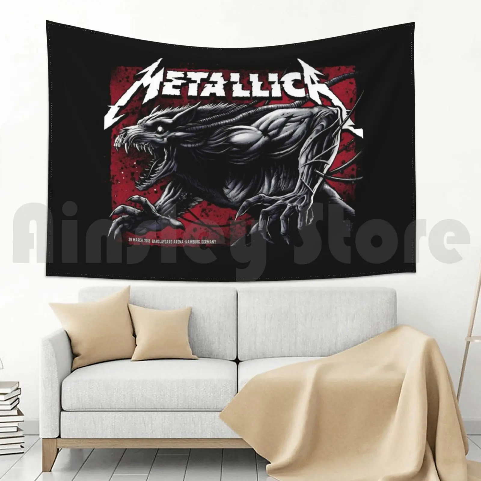 Гобелен с волком демоном злом гобелен для гостиной спальни металлический