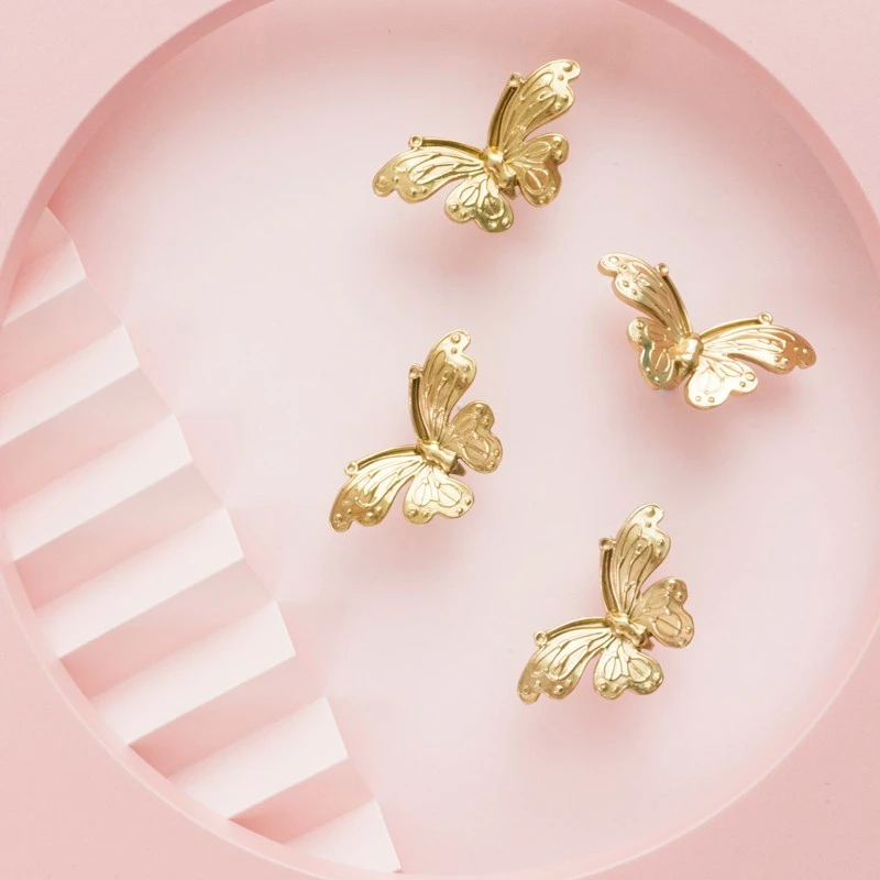 Butterfly-shaped Drawer Knobs Furniture Handles Kitchen Cabinet Cupboard Knobs Handles for Cabinets and Drawers Wardrobe Pulls