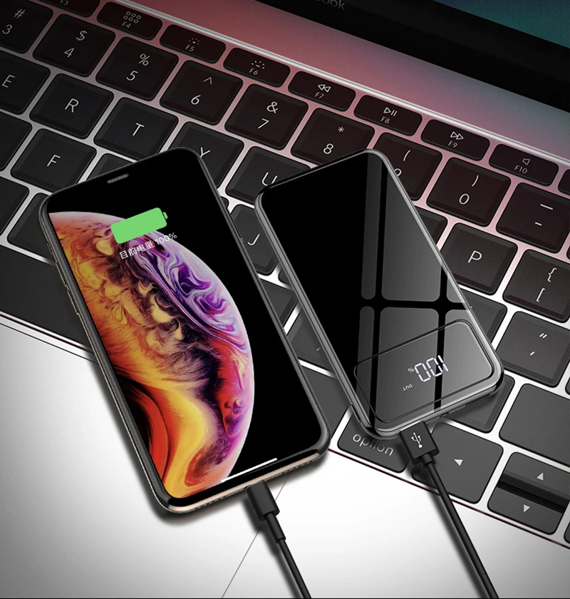 Power Bank Waterproof Portable 30000 MAh for All Smart Phone Battery Powerbank Fast Charging External Battery Full Screen LED