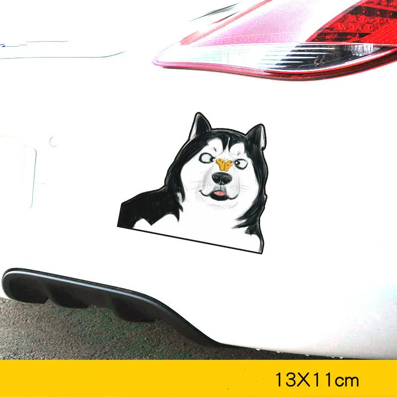 

Funny Car Accessoriess Pet Husky Decals Body Fuel Tank Cap Cover Scratch Sticker Trunk Window Rear end Decoration KK 14*10CM