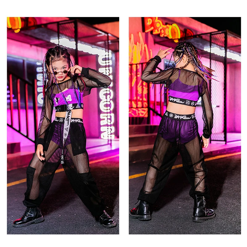 

Kids Jazz Dance Costumes Modern Street Dance Practice Clothing Girls Hip Hop Suit Children'S Day Catwalk Show Outfits DQL5397