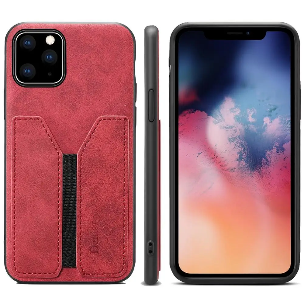 Retro PU Leather Phone Case For IPhone 11 Pro Max Card Slots Holder Anti Fall Protection Back Cover iPhone 2019 | Мобильные телефоны