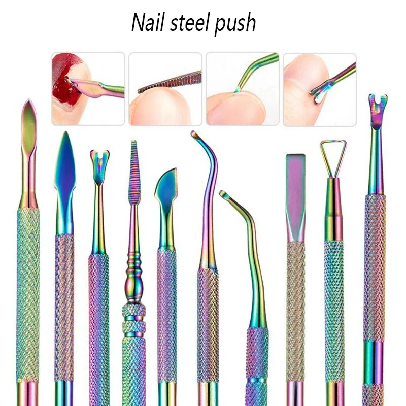 

Double-ended Stainless Steel Cuticle Pusher Dead Skin Push Remover For Pedicure Manicure Nail Art Cleaner Care Polishing Tool