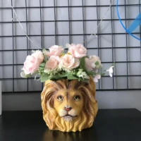diy expoy resin craft vase making 3d animal cement clay silicone pot molds concrete planter mould