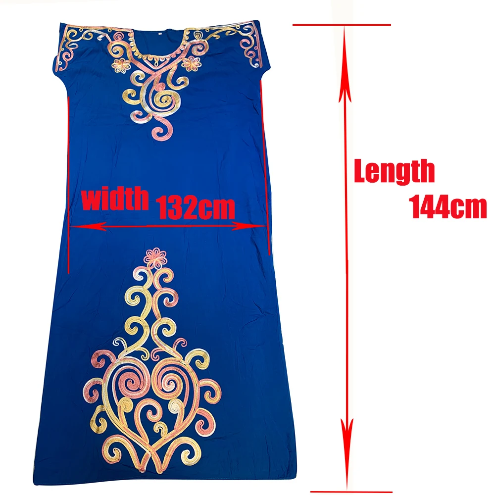 В африканском стиле Платья с вышивкой 100% хлопковая Абая Дубай короткий рукав