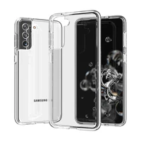 heavy duty transparent phone case hybrid clear cover for samsung s21 plus ultra raised edge protect your phone screen and camera
