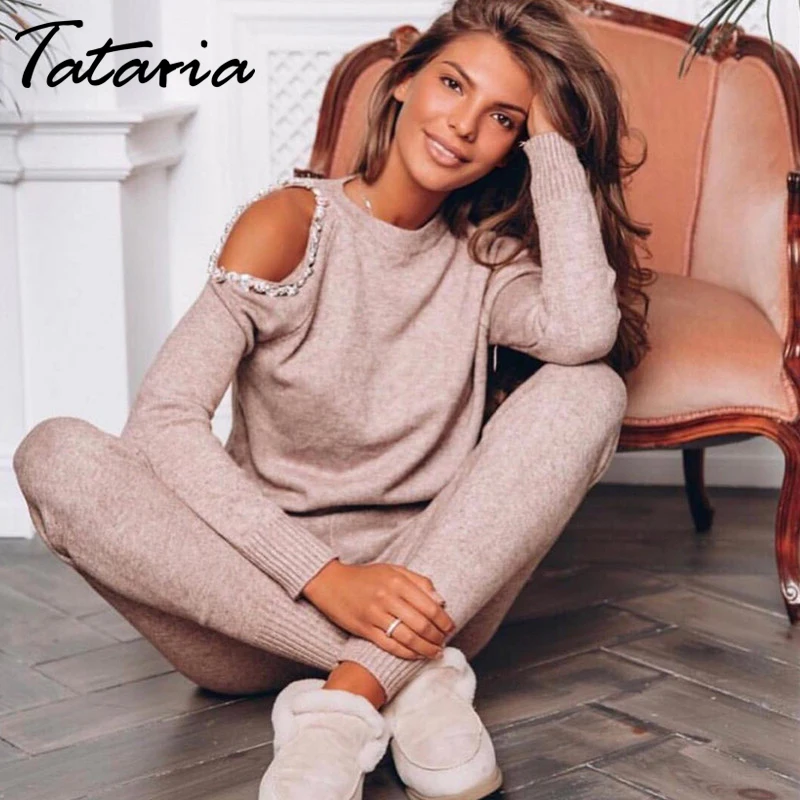 Tataria комплект из 2 предметов женский осенне-зимний вязаный спортивный костюм