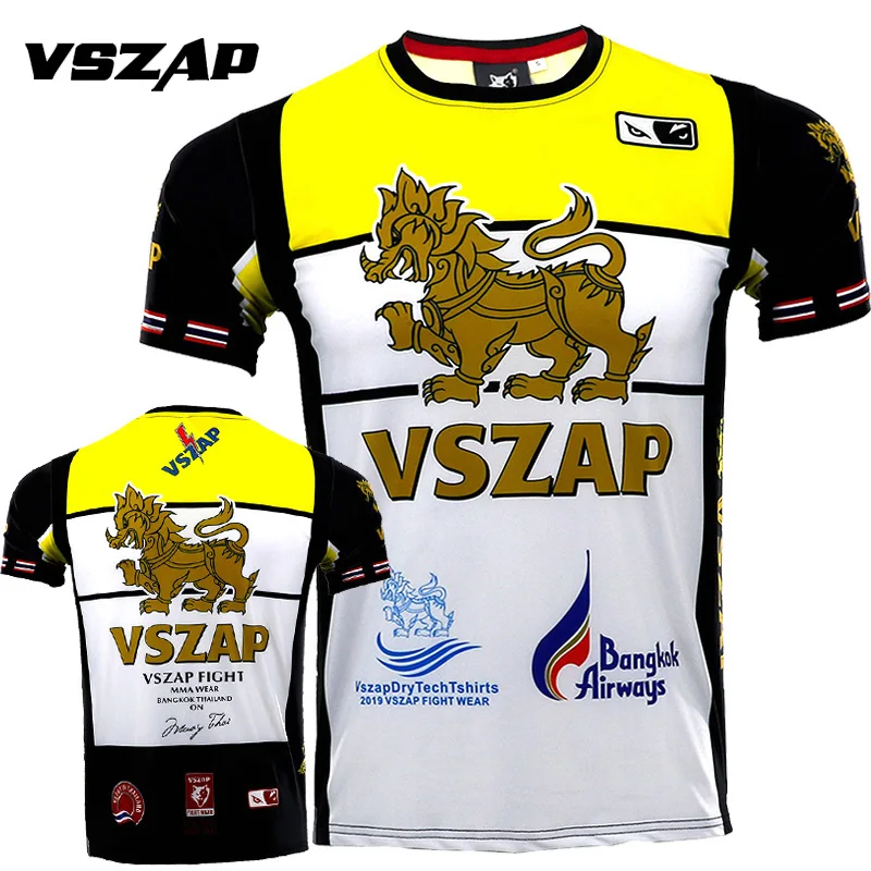 

VSZAP Boxing MMA T Shirt Gym Men Brazil Brazilian Jiu Jitsu Tee Shirt Fighting Martial Arts Fitness Training Muay Thai T Shirt