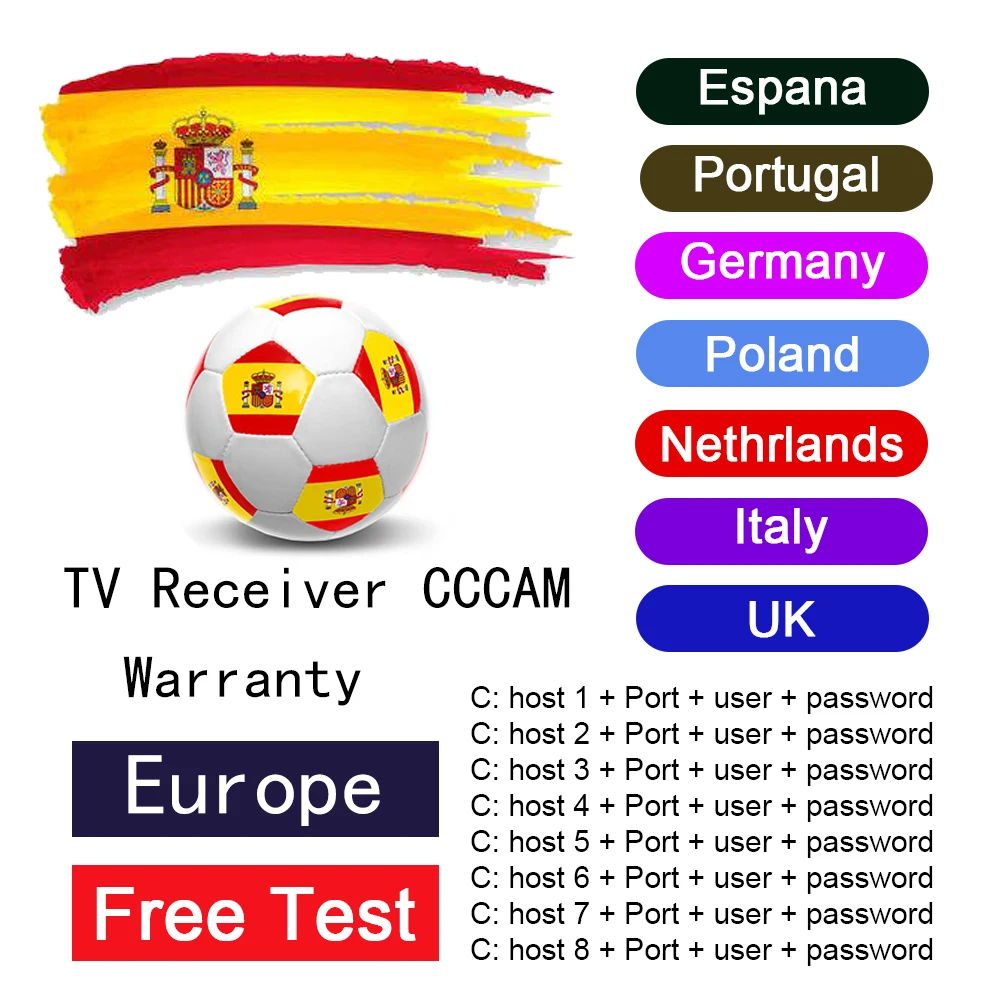 

GTmedia-receptor de TV oscam europa HD, DVB-S2 lneas de Espaa, compatible con GTmedia V8 Nova V7S V9 Freesat V7 Ccam, prueba