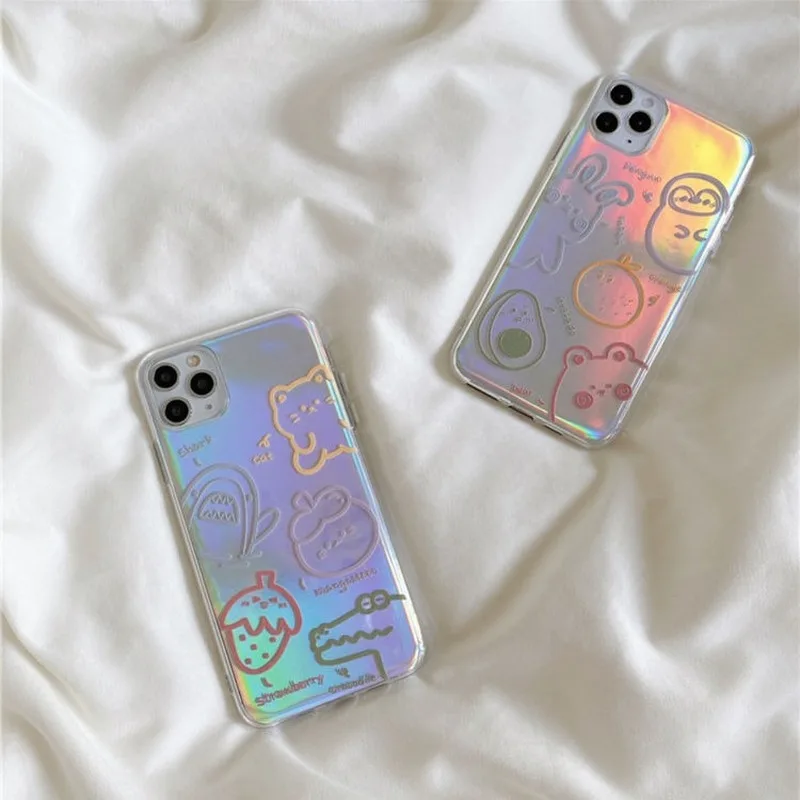 INS Laser Mobile Phone Coque for Xiaomi 8 9 10 Pro Redmi Note7/8pro Soft Case Transparent Clear Shockproof Cover | Мобильные