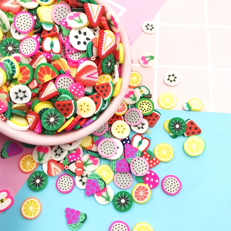 100 г 1 см Смешанные ломтики фруктов полимерная Горячая глина брызгает для