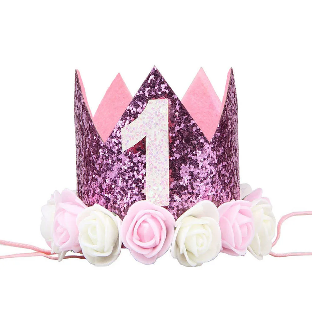 10 шт./лот для маленьких девочек 1st на день рождения вечерние шляпа-торт тиара