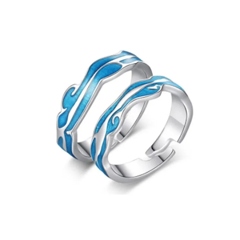 Новая мода вода и земля путешествие синяя эпоксидная 925 стерлингового серебра