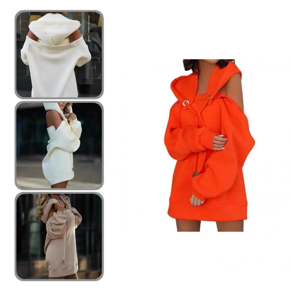 

Stylish Casual Hoodie Backless Thick Removable Hooded Lady Sweatshirt Top Pullover Sweatshirt Oversized Hoodie