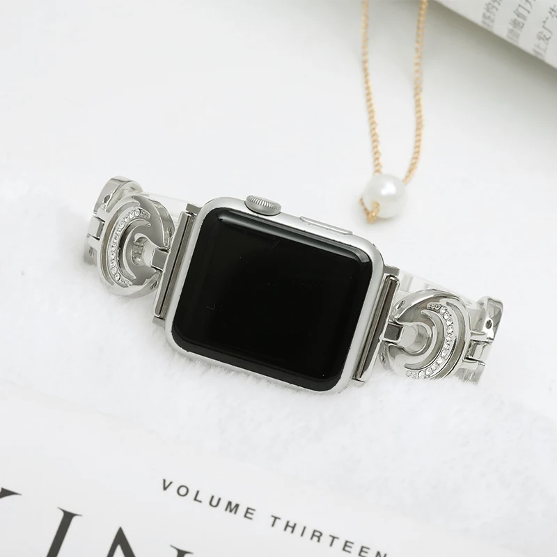 

New Rhinestone Stainless Steel Band For Apple Watch 5 4 3 2 Iwatch Bracelet 42mm/38mm Diamond Strap Belt Accessories