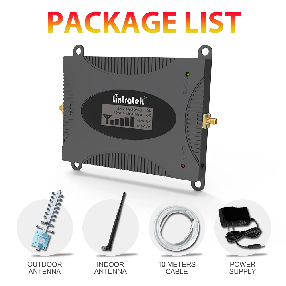 

Lintratek 4G 1800 Cellular Repeater 1800 LTE 4G Signal Internet Repeater Signal 1800MHz LTE Mobile Internet Booster Amplifier