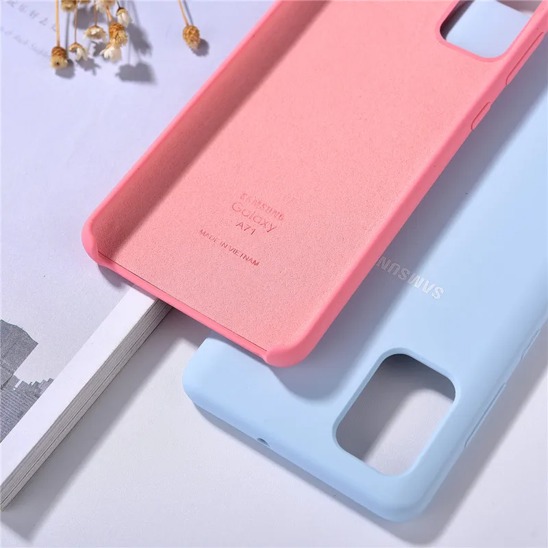 Оригинальный чехол для Samsung A31 A51 A71 задняя крышка из жидкого силикона мягкий