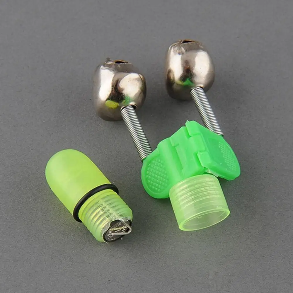 

5pcs/lot Fishing Bite Alarms Fishing Rod Bell Rod Clamp Tip Clip Bells Ring Green ABS Fishing Accessory Outdoor Metal