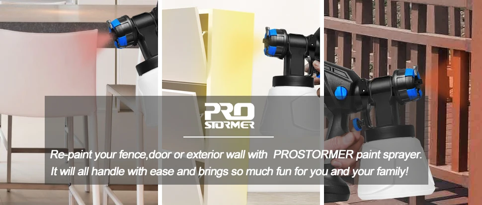 PROSTORMER 120 В/230 В Электрический распылитель 600 Вт HVLP домашний распылитель краски контроль потока 4 сопла емкость 1000 мл Легкое распыление