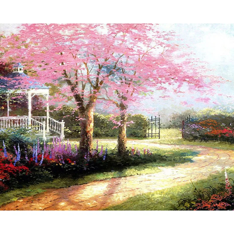 

Oil Picture By Number Landscape Coloring Acrylic Paints DIY Kits For Adults Painting By Number On Canvas Frame 40x50 Decoration