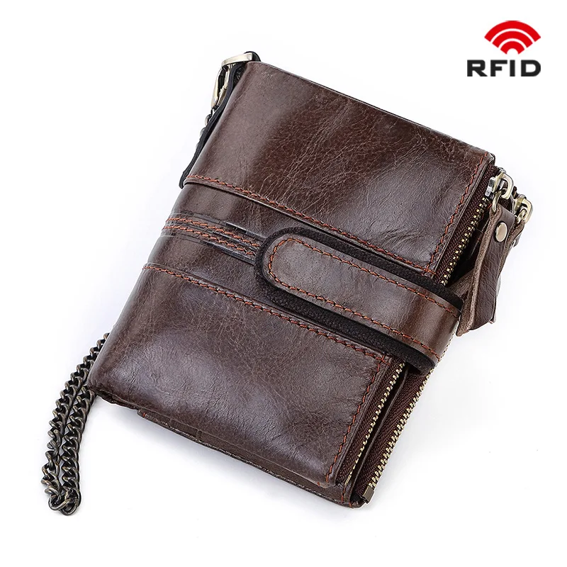 Женский кошелек из натуральной кожи красная женская монетница Rfid маленький