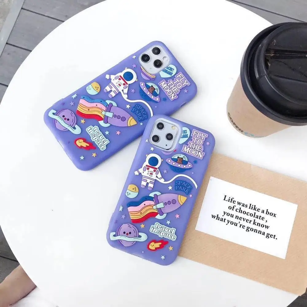 Милый мультяшный чехол для телефона с космическим пилотом iphone 11 pro max xr 6 6s 7 8 x xs Max
