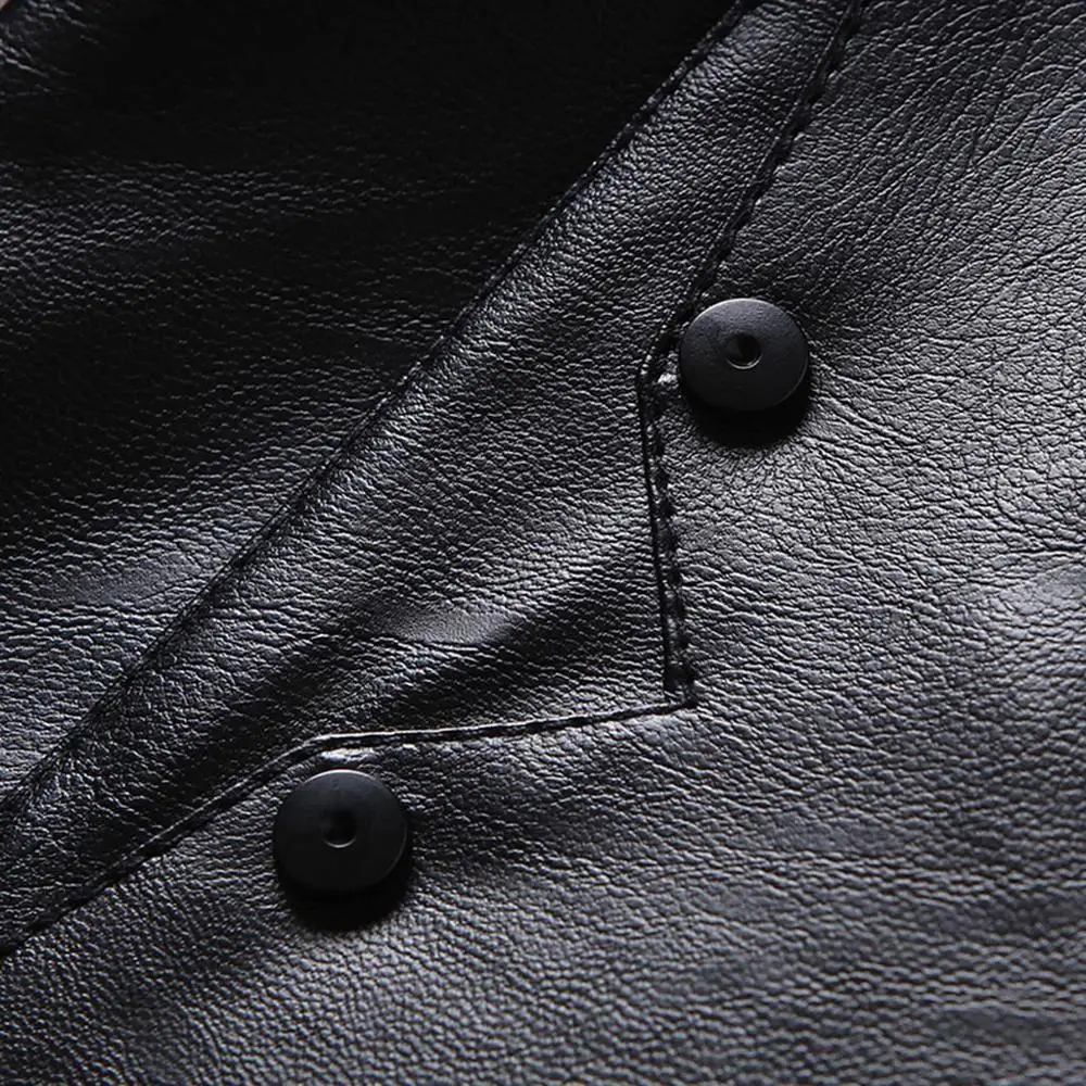 

Winter Windbreaker Men's Jacket Locomotive PU Men's Clothes Overcoat Coat Female Plus Size Fit Windproof Hombre Casual