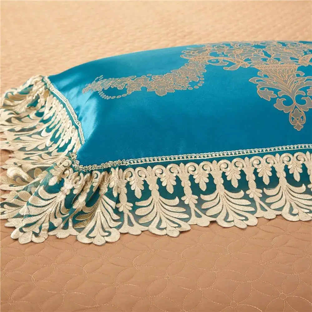 Роскошный Египетский хлопок золотой комплект постельного белья 4 шт. вышитый