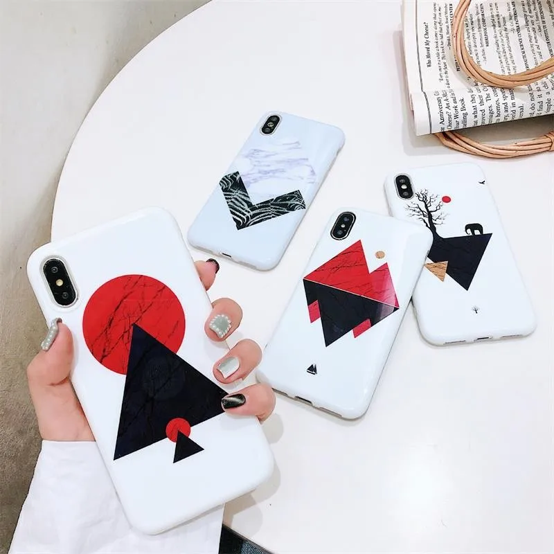 Для Iphone 7 8 Plus 6s мраморная Иллюстрация шаблон чехол для телефона IPhone X XS 6 глянцевый
