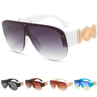 fashion sunglasses unisex semi rimless sun glasses rice nails adumbral anti uv spectacles oversize frame eyeglasses ornamenta