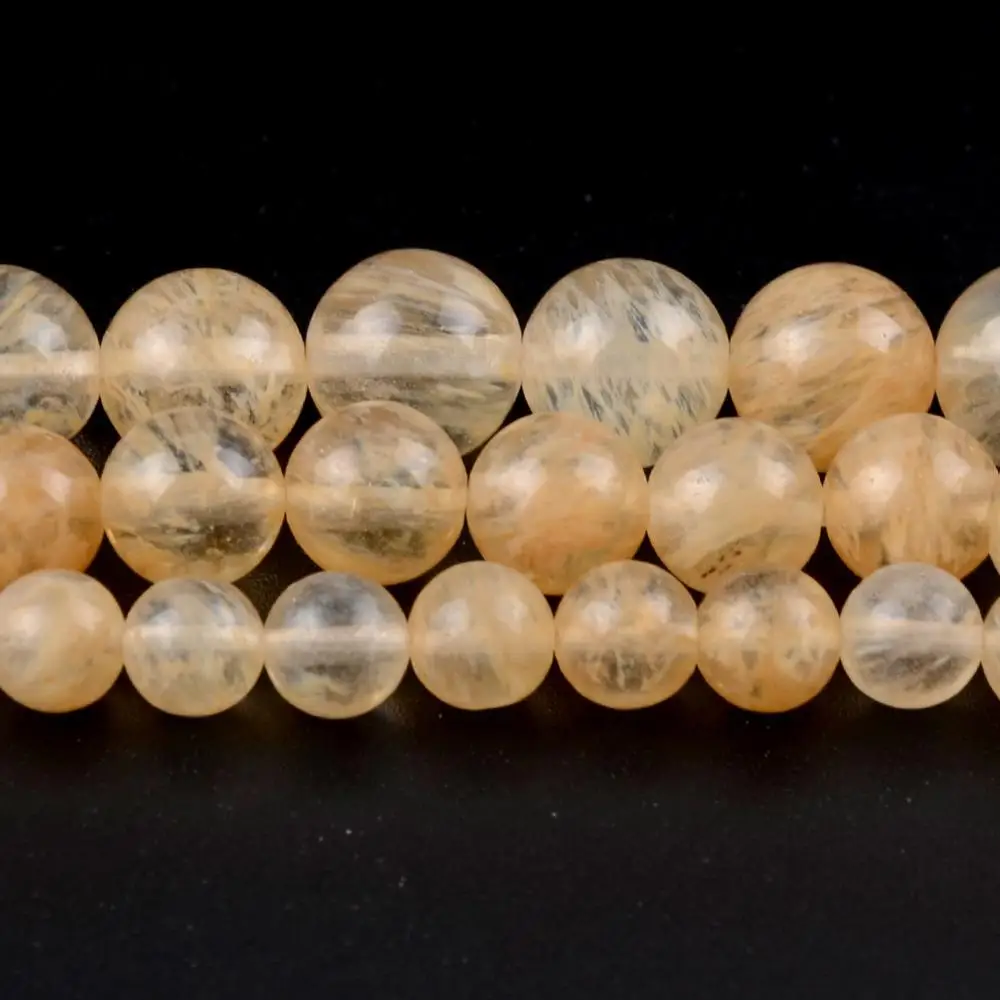 Круглые бусины из цитрина незакрепленные цепей 15 дюймов 4 12 мм для изготовления