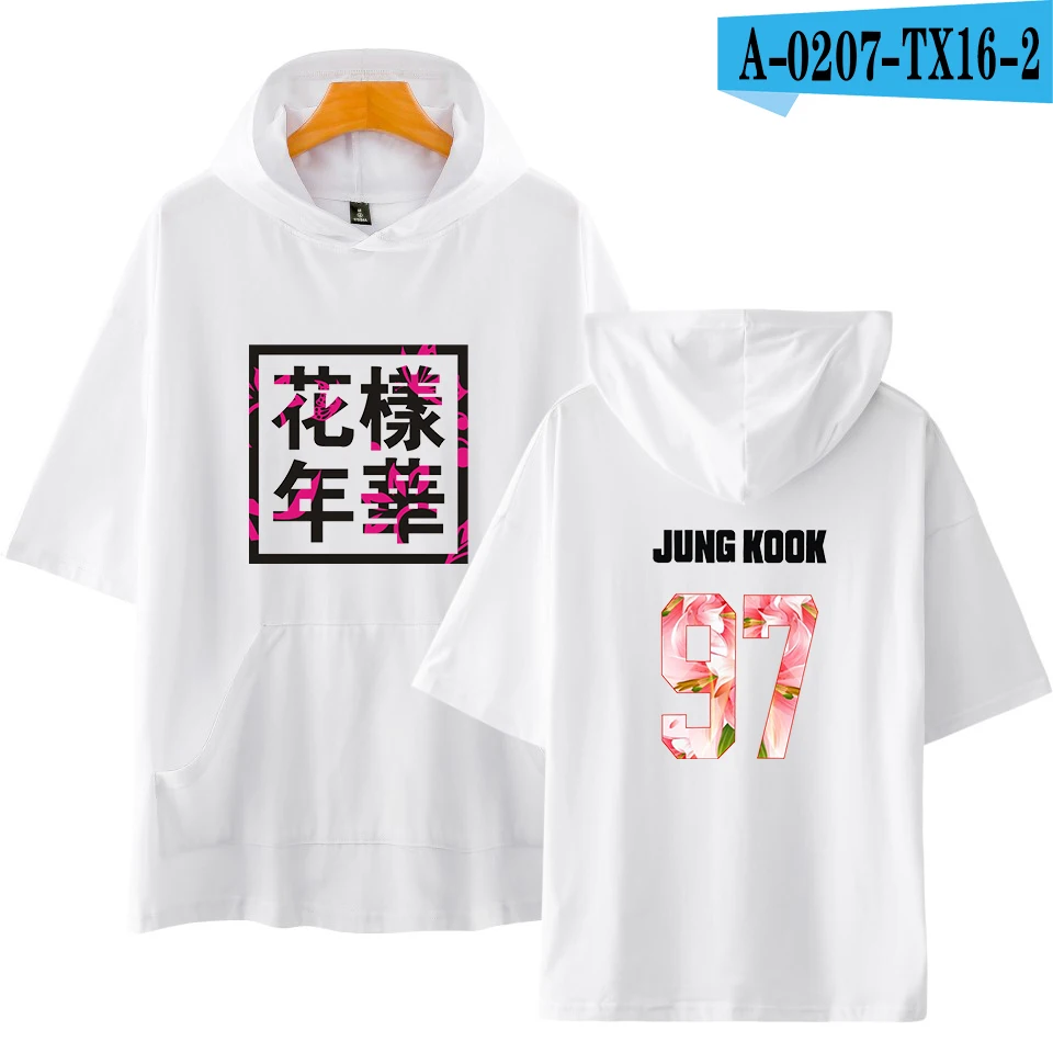 Bangtan Boys, K-POP Новая летняя футболка для женщин/мужчин, большие футболки, парные футболки с короткими рукавами и карманом, топы в стиле хип-хоп - Цвет: white