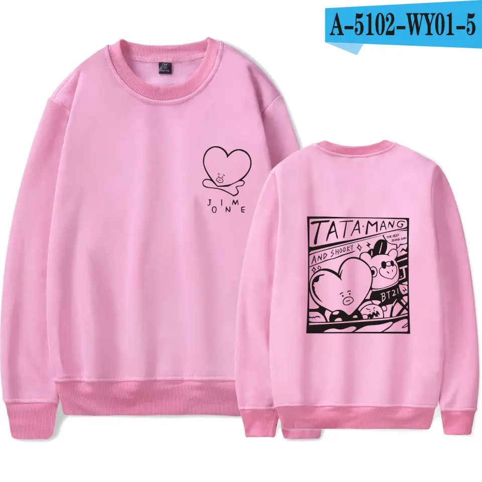 Pink Kpop Jim V модная Толстовка в стиле «Bangtan» популярные повседневные пуловеры Kpop с круглым воротником унисекс Harajuku - Цвет: Pink