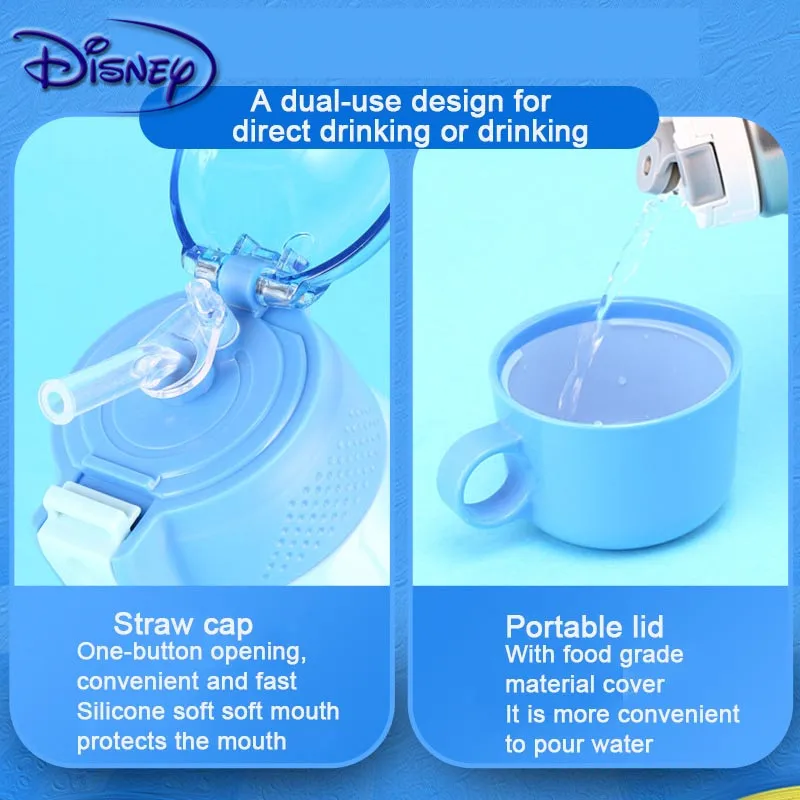 Disney 600ML Children's Ice Romance Mug Aisha Princess Stainless Steel Insulation Kettle Anna Cup with Straw | Мать и ребенок