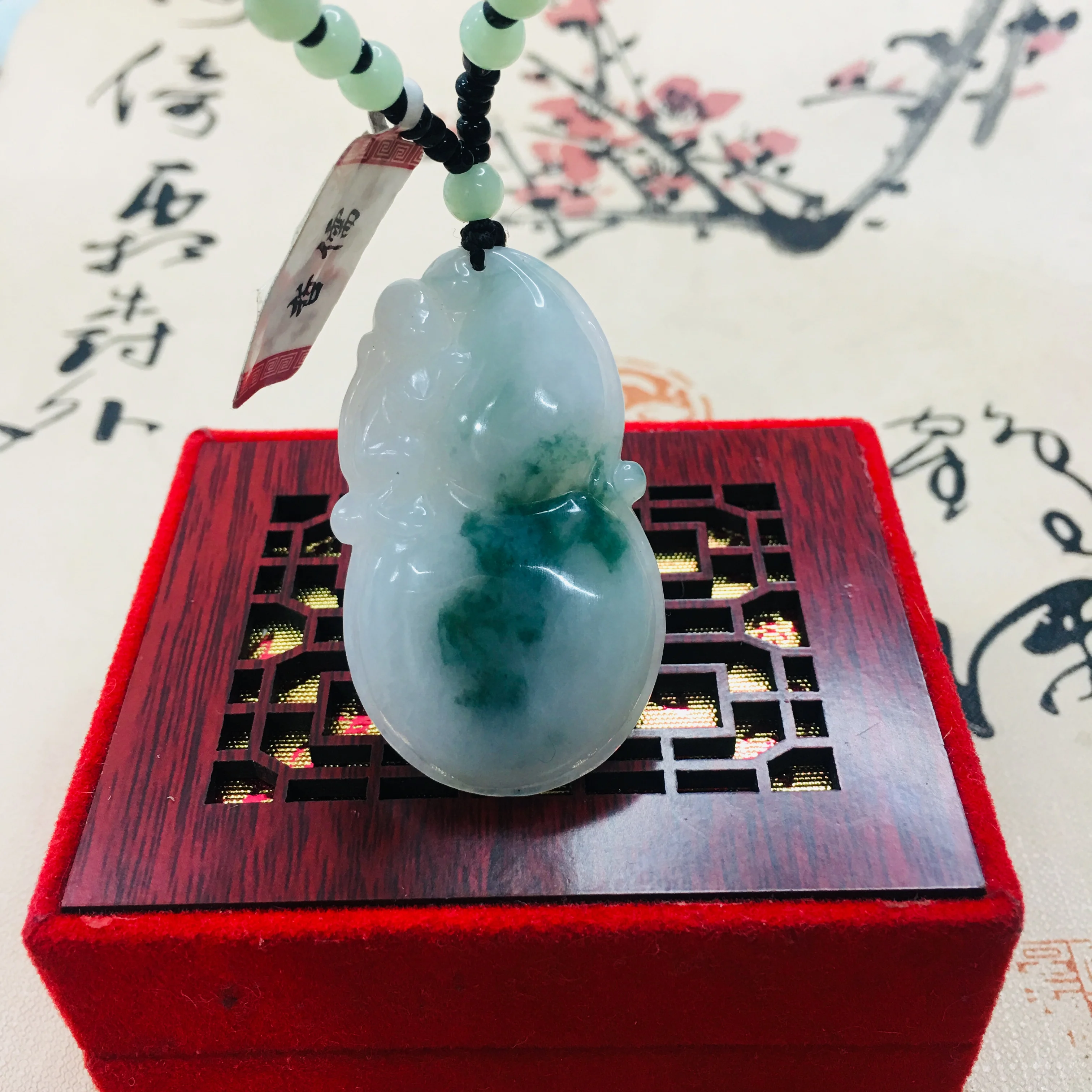 Цепочка свитер Zheru из натурального нефрита вырезанная в два цвета цепочка с