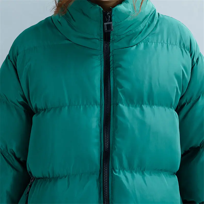 Зеленая Женская парка зимняя куртка большого размера d Толстая теплая ватная для